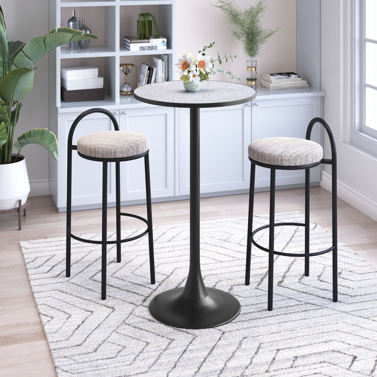 Bite Gray & Black Bar Table by Zuomod at Eve Furniture