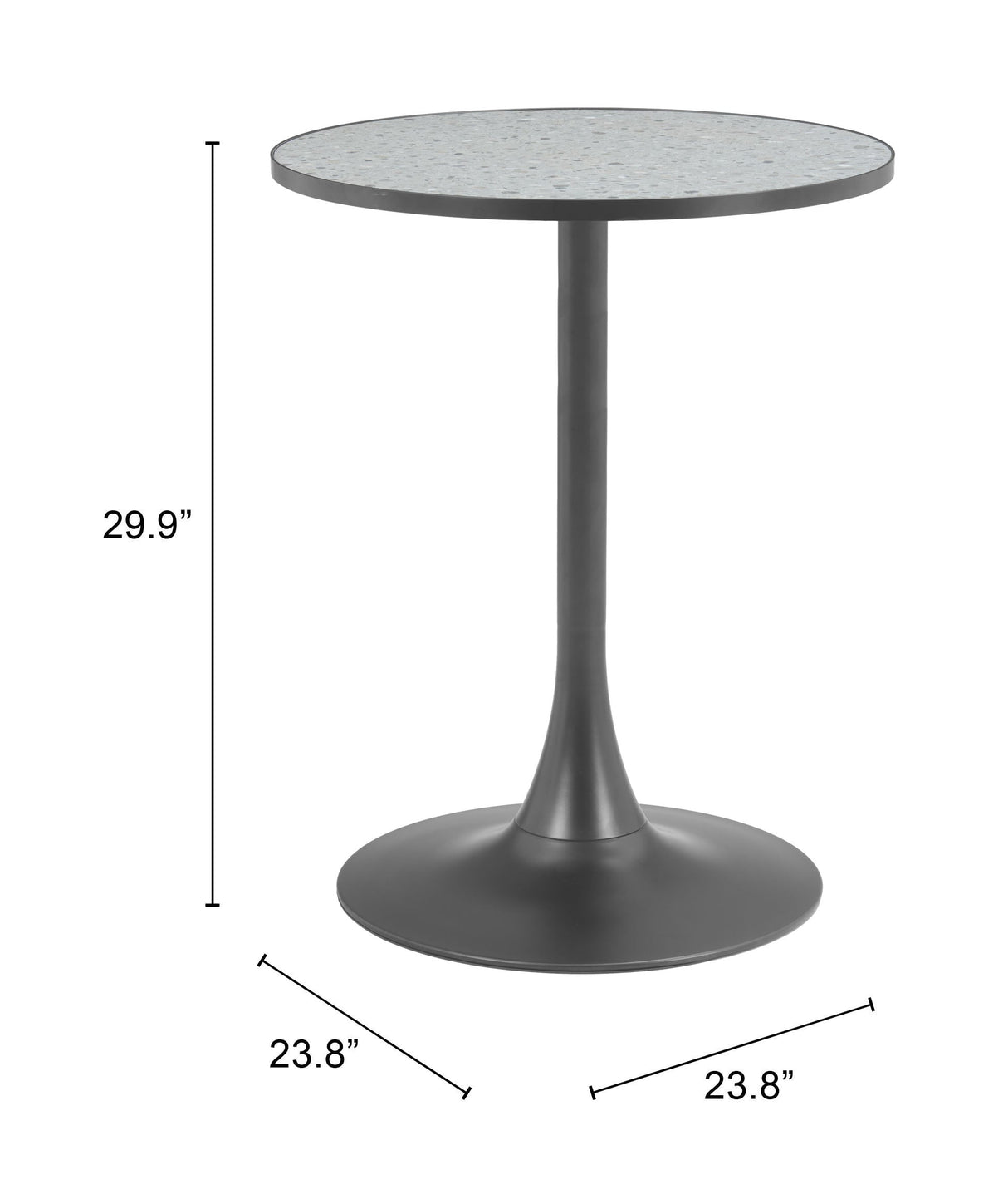 Bite Gray & Black Bistro Table by Zuomod at Eve Furniture
