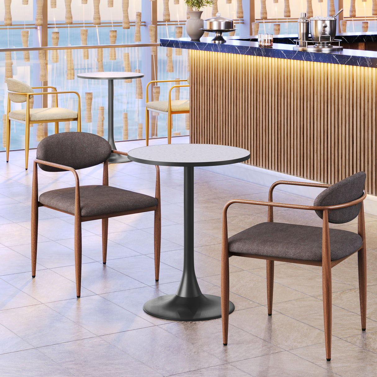 Bite Gray & Black Bistro Table by Zuomod at Eve Furniture