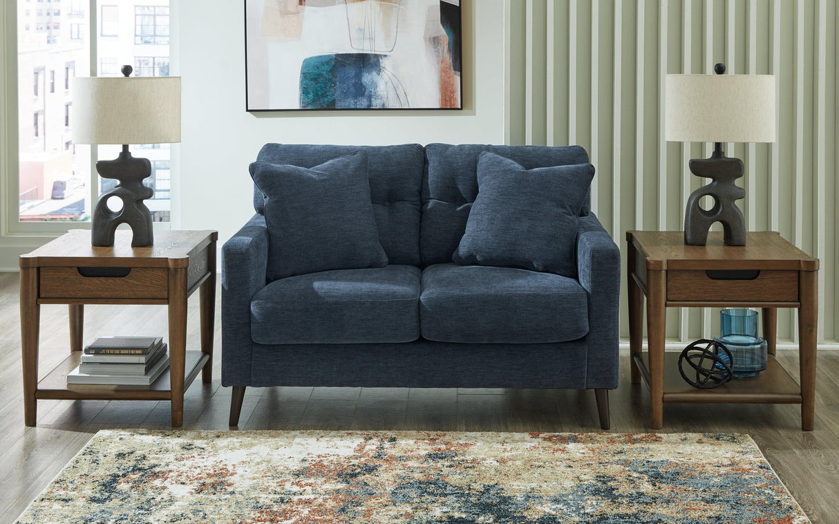 Bixler Navy Loveseat by Ashley at Eve Furniture