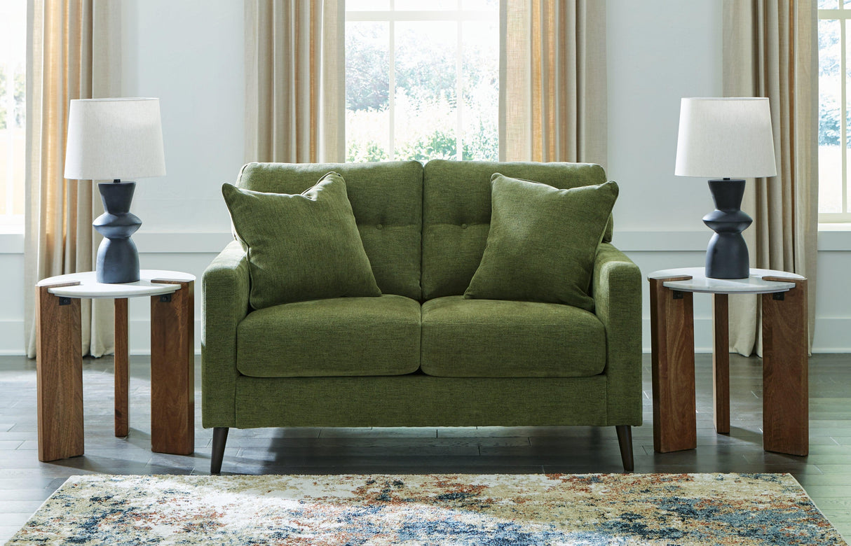 Bixler Olive Loveseat by Ashley at Eve Furniture