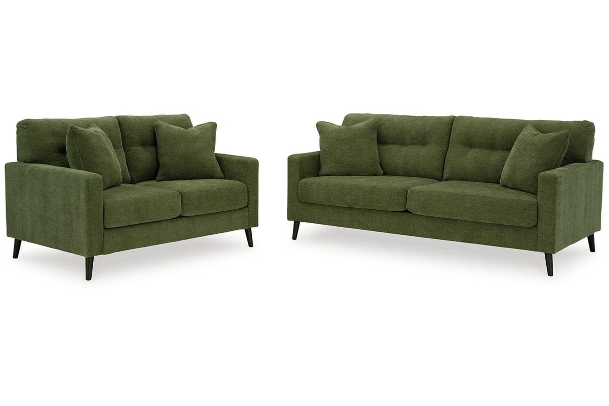 Bixler Olive Sofa and Loveseat by Ashley at Eve Furniture