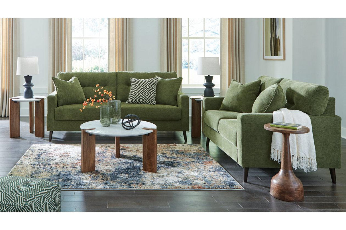 Bixler Olive Sofa and Loveseat by Ashley at Eve Furniture