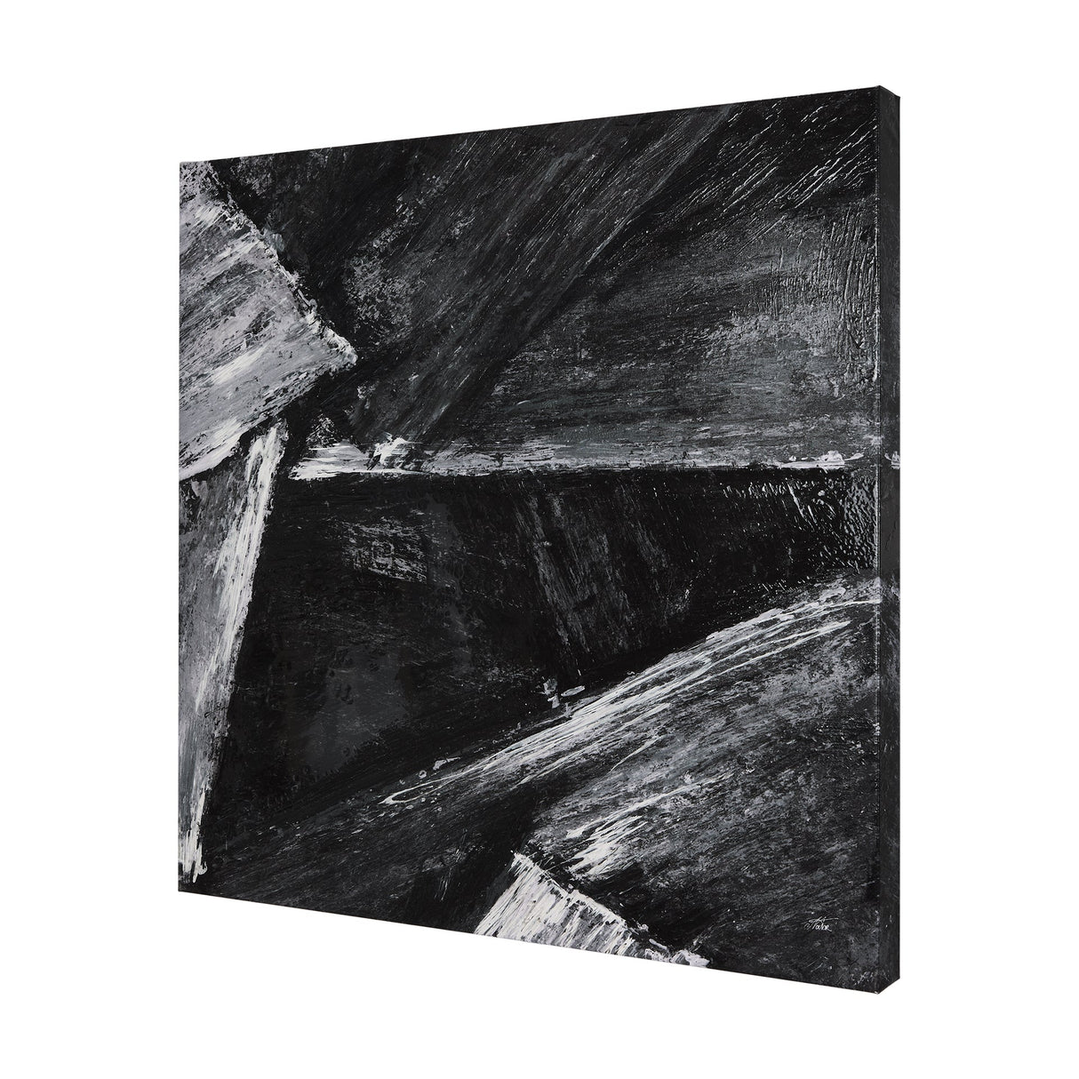 Black Composition II by Mercana Studio a Hand Embellished Textured Canvas by Mercana at Eve Furniture