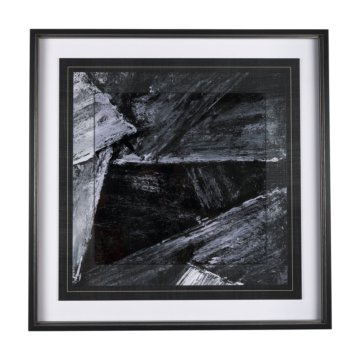Black Composition II by Mercana Studio Hand Embellished Textured Framed Art Print Matted under Glass by Mercana at Eve Furniture