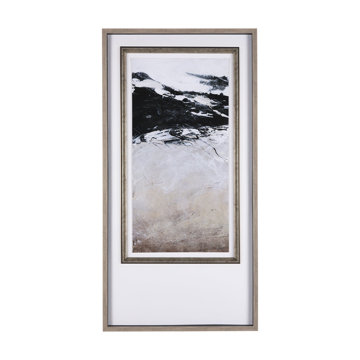 Black Strokes I by Mercana Studio a Hand Embellished Textured Framed Art Print Matted under Glass by Mercana at Eve Furniture