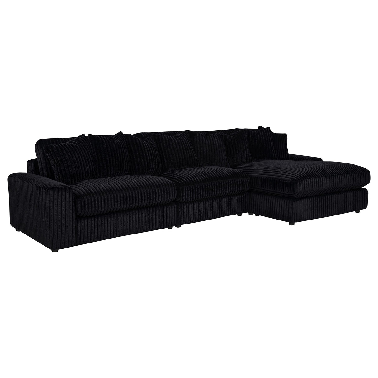 Blaine Black Upholstered Reversible Chaise Sectional Sofa by Coaster at Eve Furniture