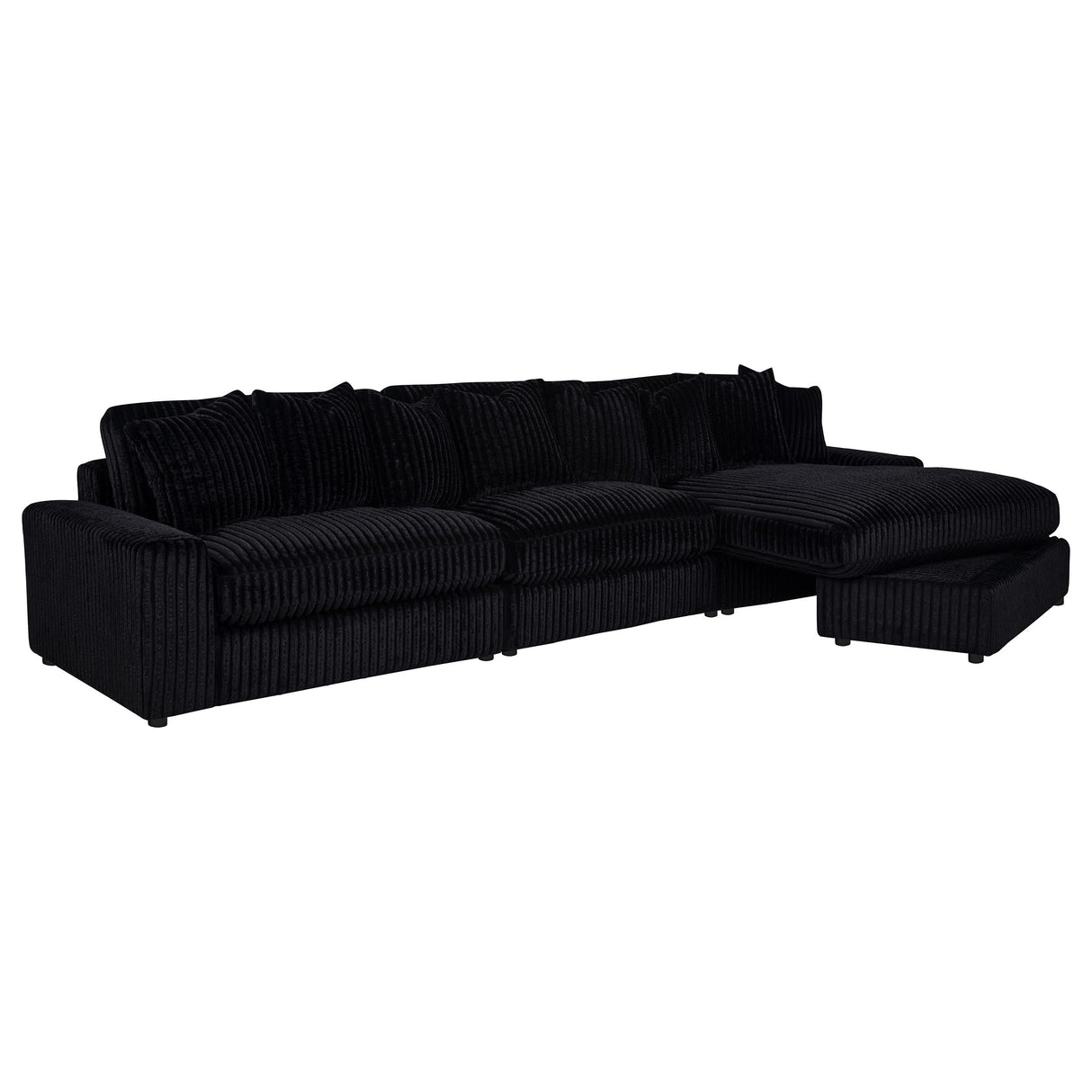 Blaine Black Upholstered Reversible Chaise Sectional Sofa by Coaster at Eve Furniture