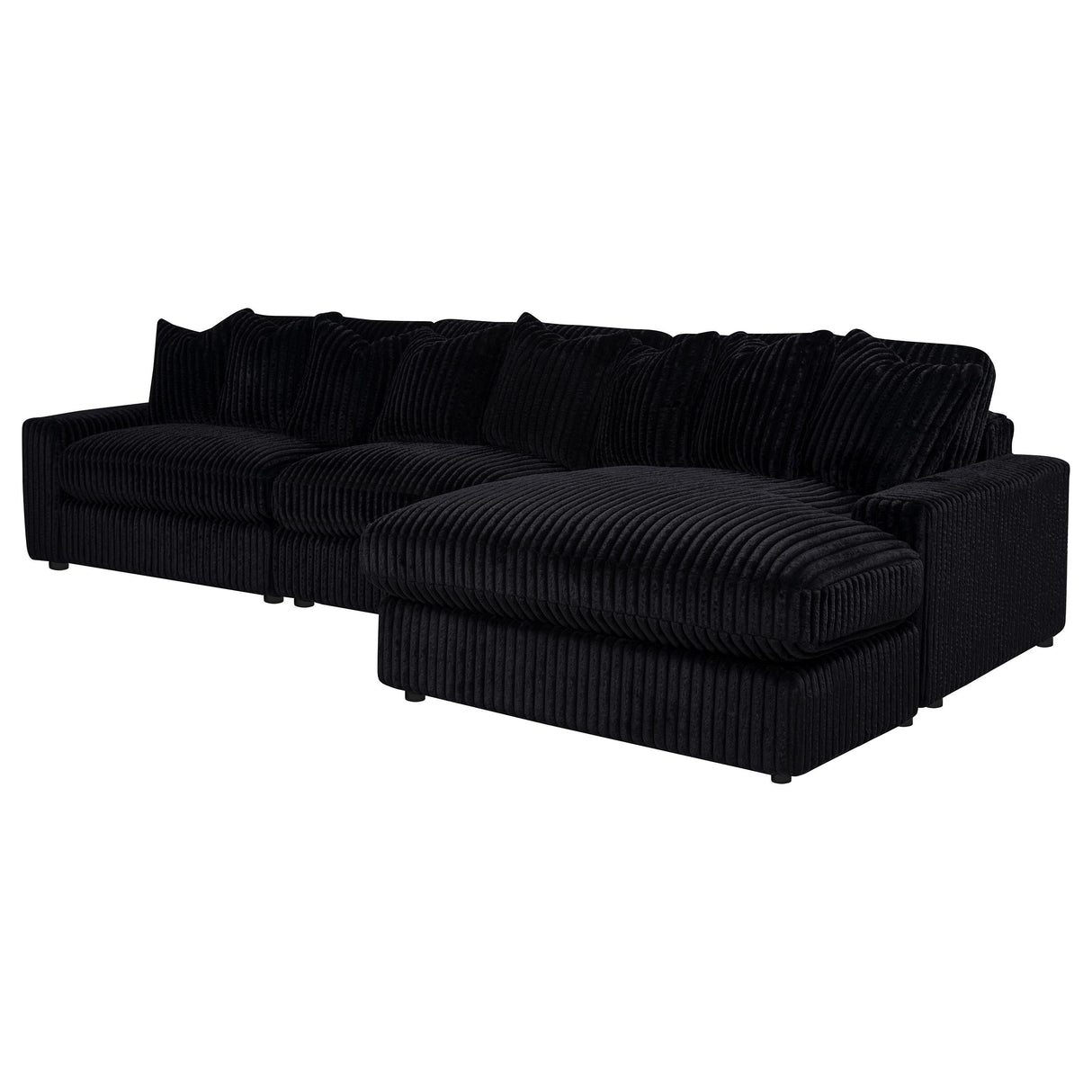 Blaine Black Upholstered Reversible Chaise Sectional Sofa by Coaster at Eve Furniture