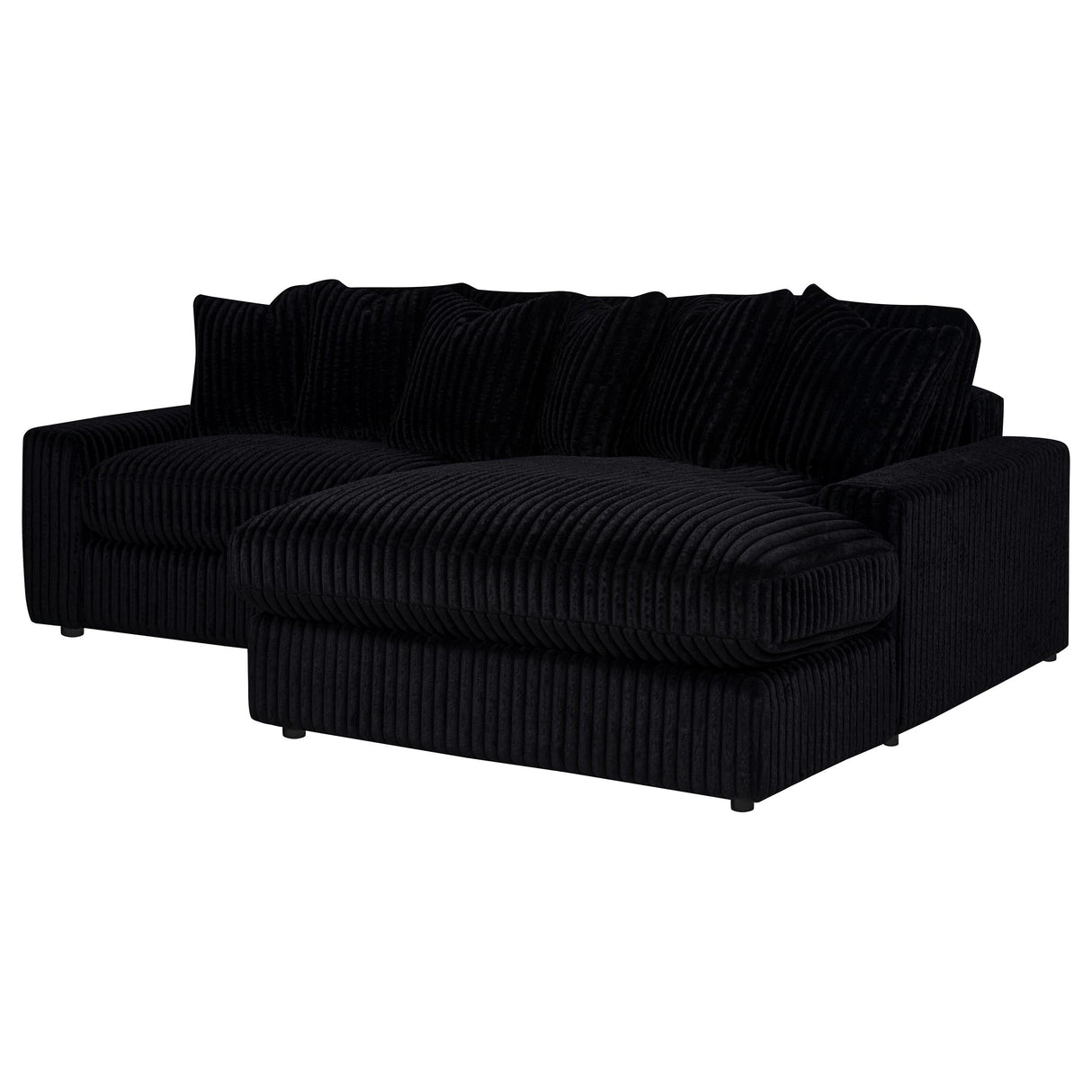 Blaine Black Upholstered Reversible Chaise Sectional Sofa by Coaster at Eve Furniture