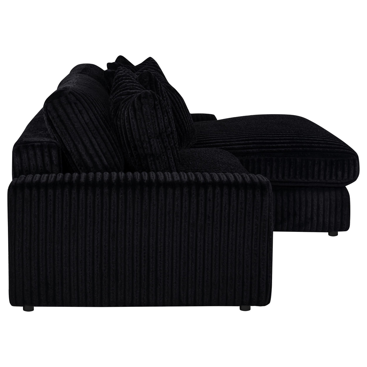 Blaine Black Upholstered Reversible Chaise Sectional Sofa by Coaster at Eve Furniture