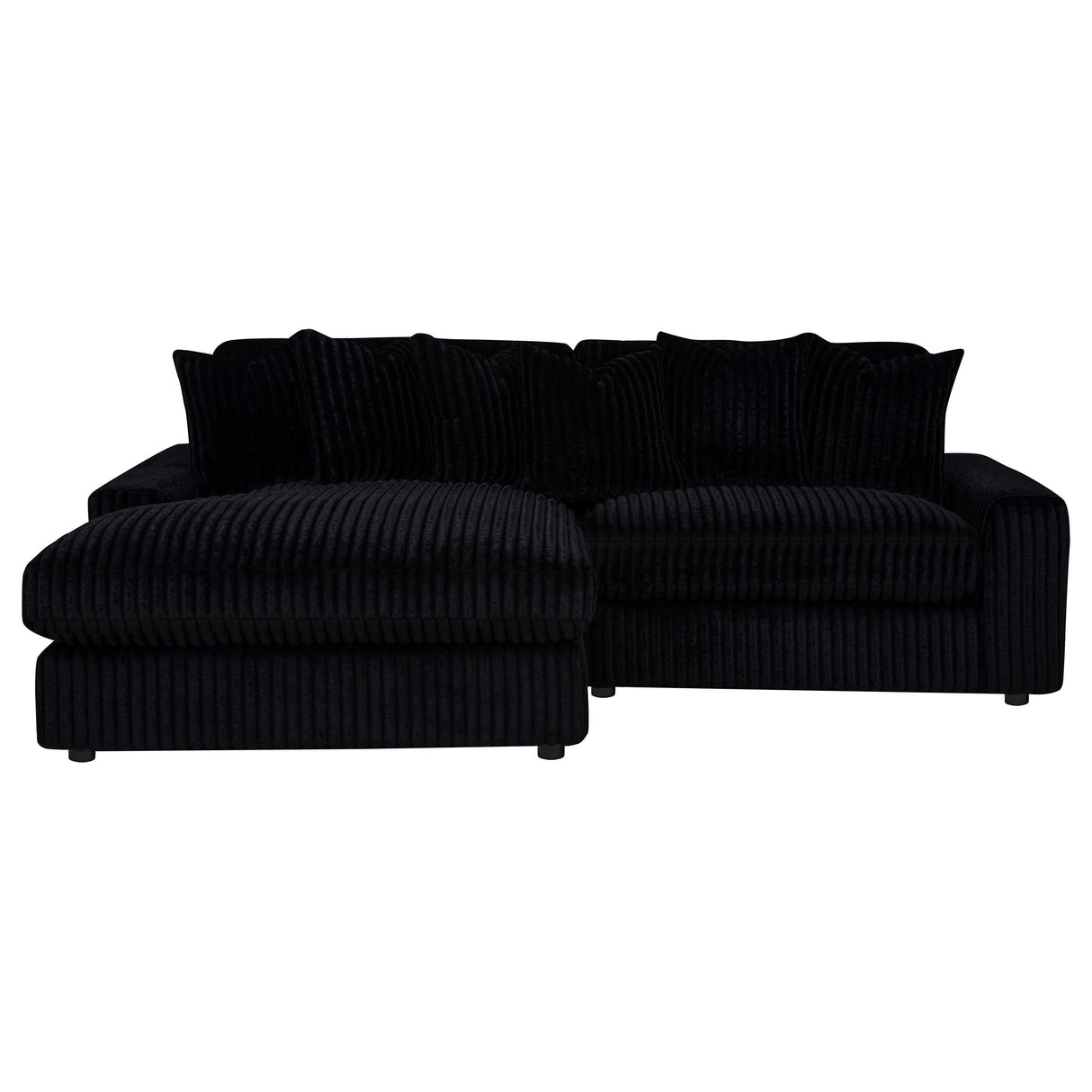 Blaine Black Upholstered Reversible Chaise Sectional Sofa by Coaster at Eve Furniture