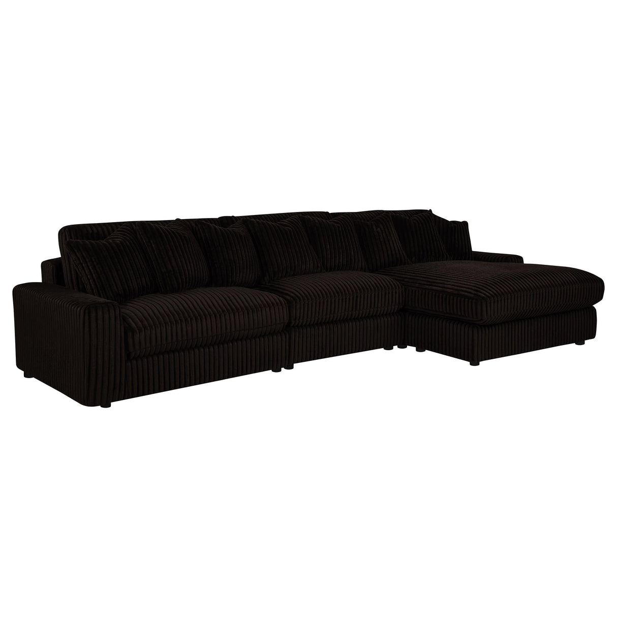 Blaine Chocolate Upholstered Reversible Chaise Sectional Sofa by Coaster at Eve Furniture