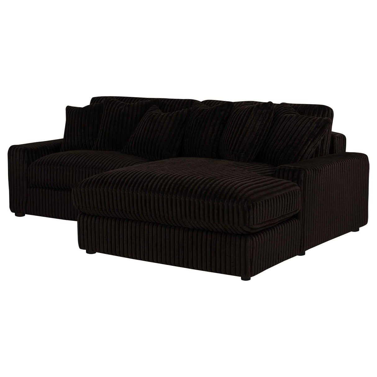 Blaine Chocolate Upholstered Reversible Chaise Sectional Sofa by Coaster at Eve Furniture