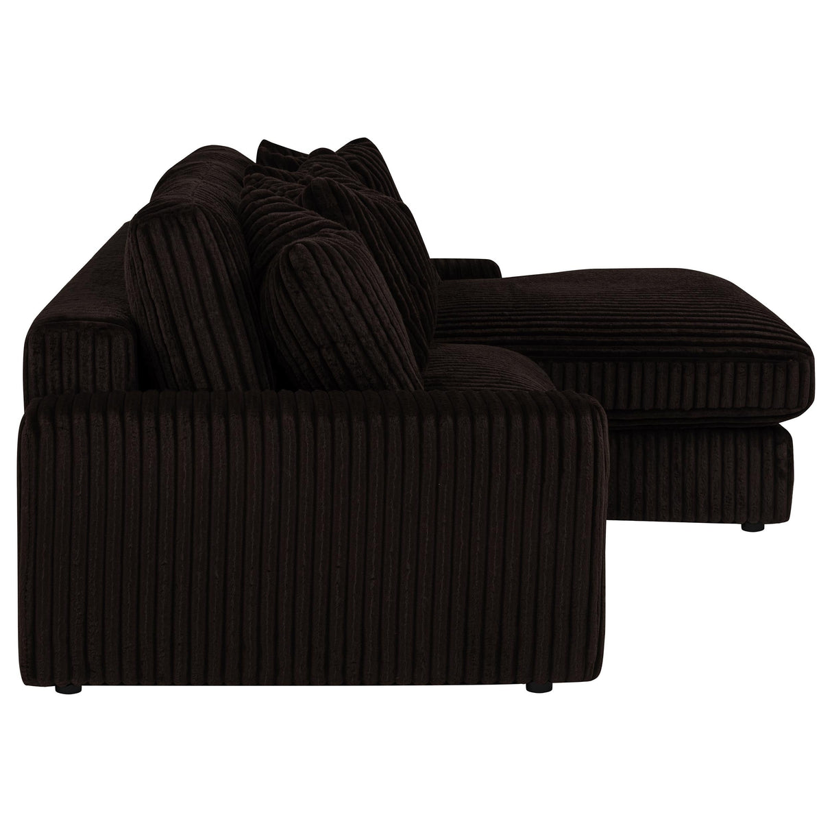 Blaine Chocolate Upholstered Reversible Chaise Sectional Sofa by Coaster at Eve Furniture