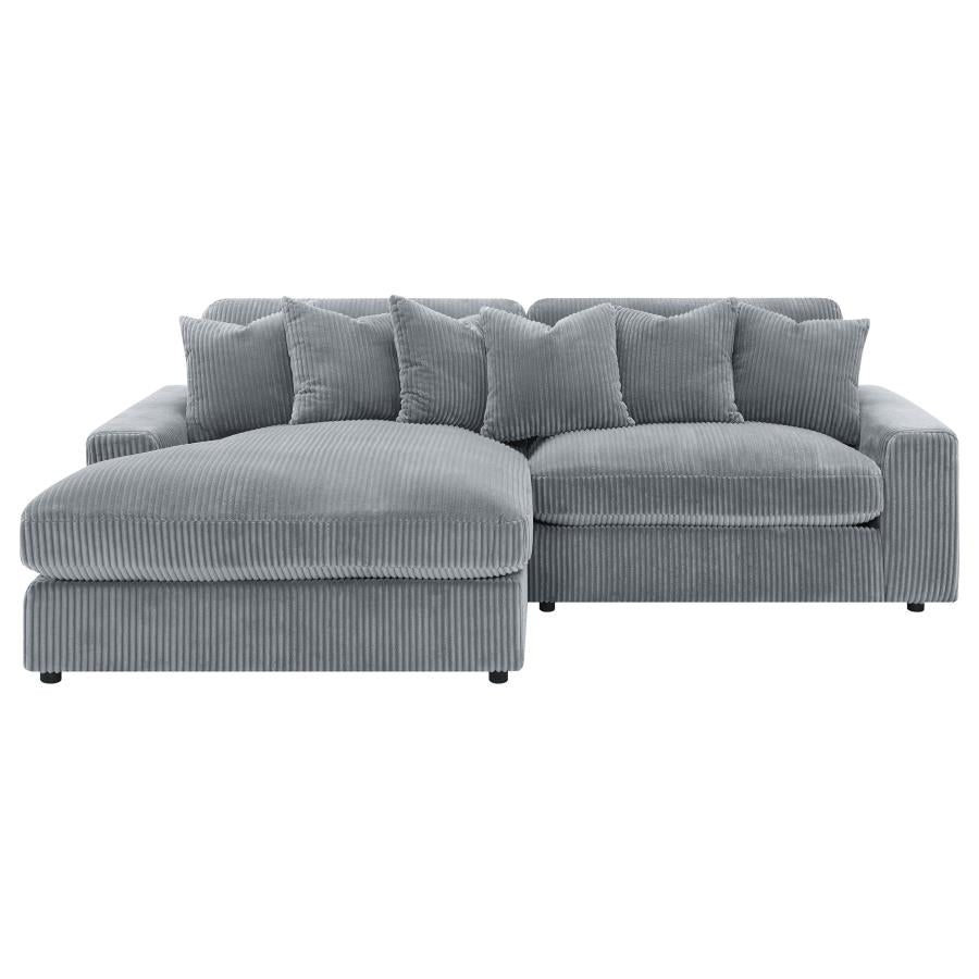 Blaine Fog 2-Piece Upholstered Reversible Chaise Sectional by Coaster at Eve Furniture