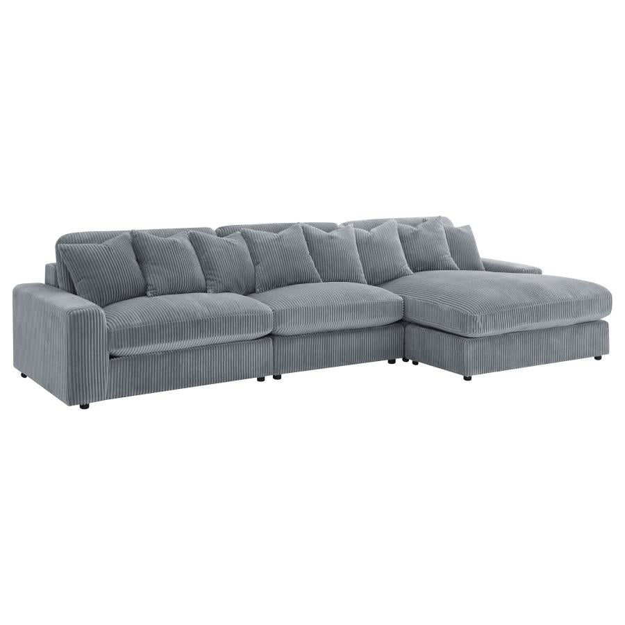 Blaine Fog 3-Piece Upholstered Reversible Chaise Sectional by Coaster at Eve Furniture