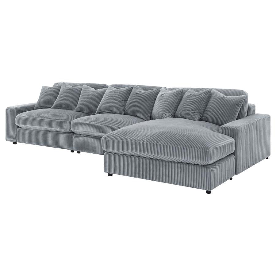 Blaine Fog 3-Piece Upholstered Reversible Chaise Sectional by Coaster at Eve Furniture