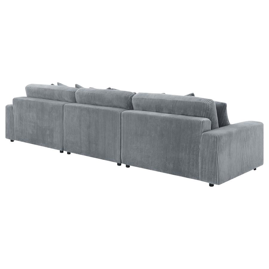 Blaine Fog 3-Piece Upholstered Reversible Chaise Sectional by Coaster at Eve Furniture