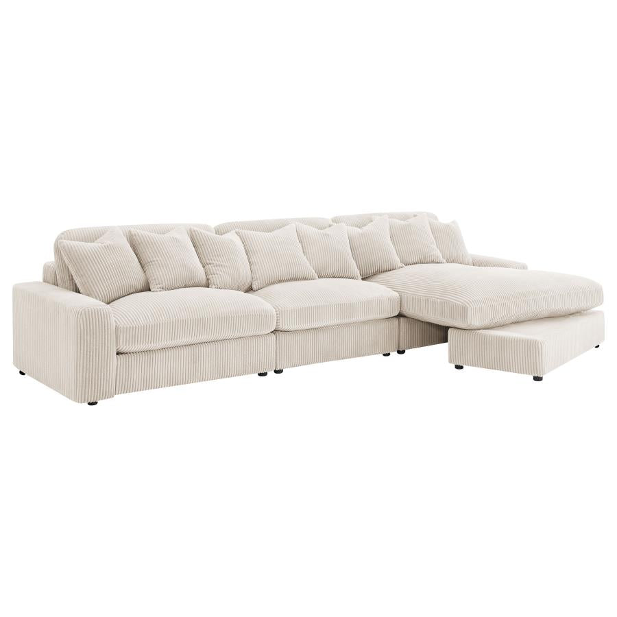 Blaine Sand 3-Piece Upholstered Reversible Chaise Sectional by Coaster at Eve Furniture