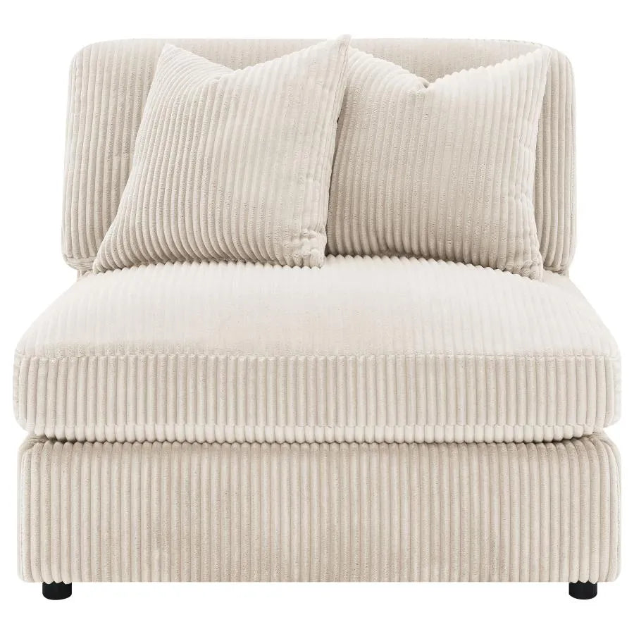 Blaine Sand Upholstered Armless Chair by Coaster at Eve Furniture