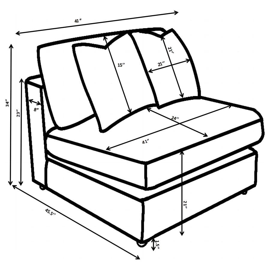 Blaine Sand Upholstered Armless Chair by Coaster at Eve Furniture