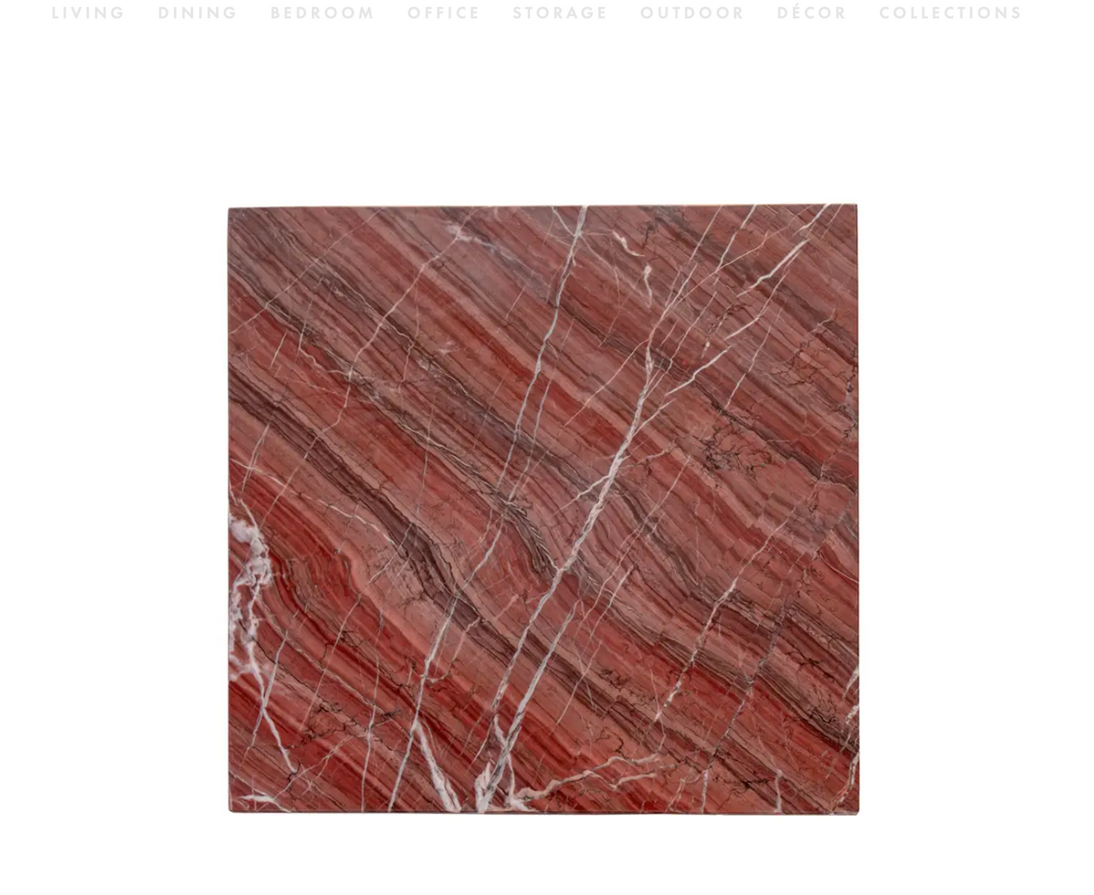 Blair Accent Table Rosso Levanto Marble by Moe's Home at Eve Furniture