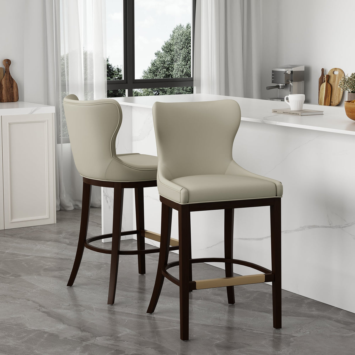 Blair Barstool in Stone (set of 2) by Manhattan Comfort at Eve Furniture