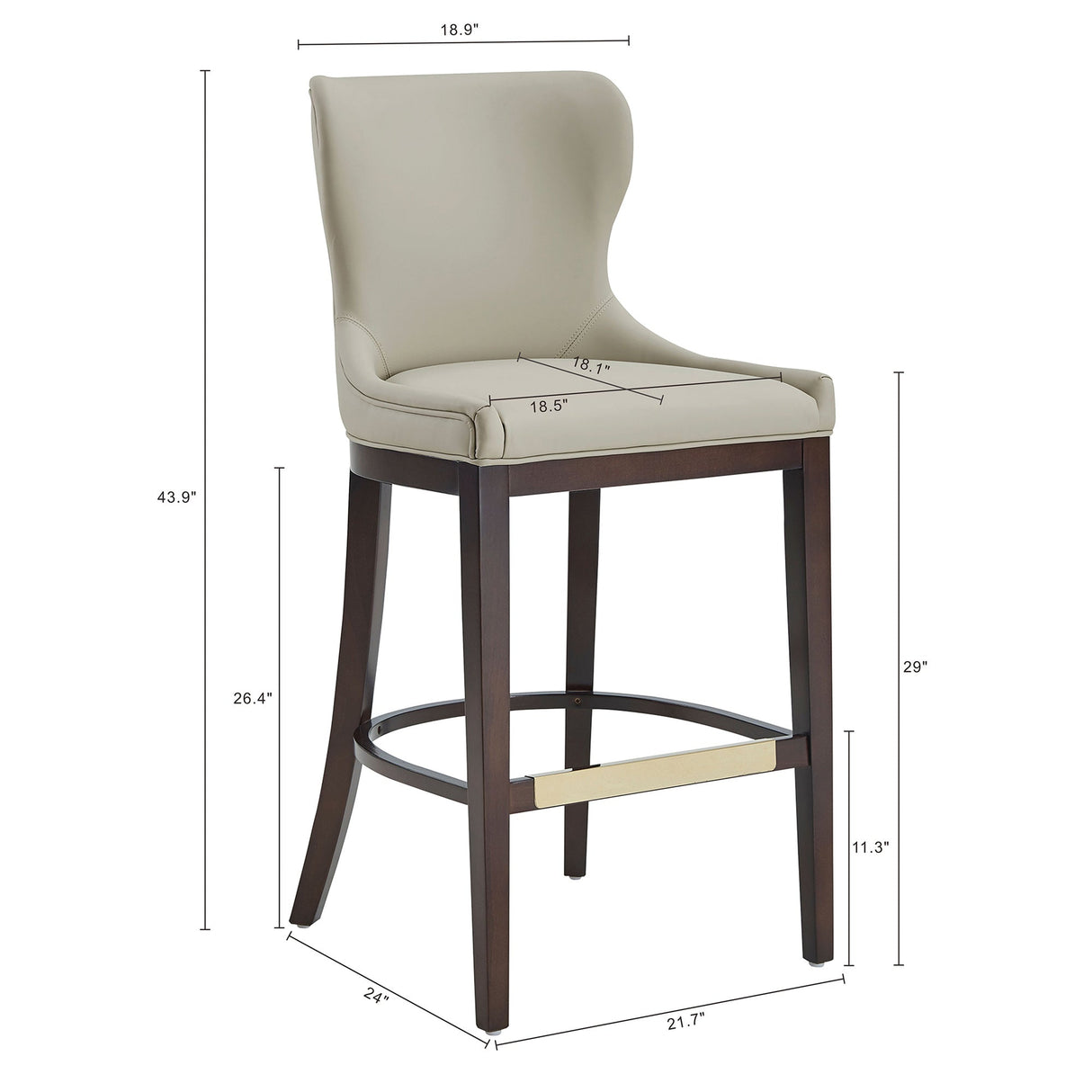 Blair Barstool in Stone (set of 3) by Manhattan Comfort at Eve Furniture