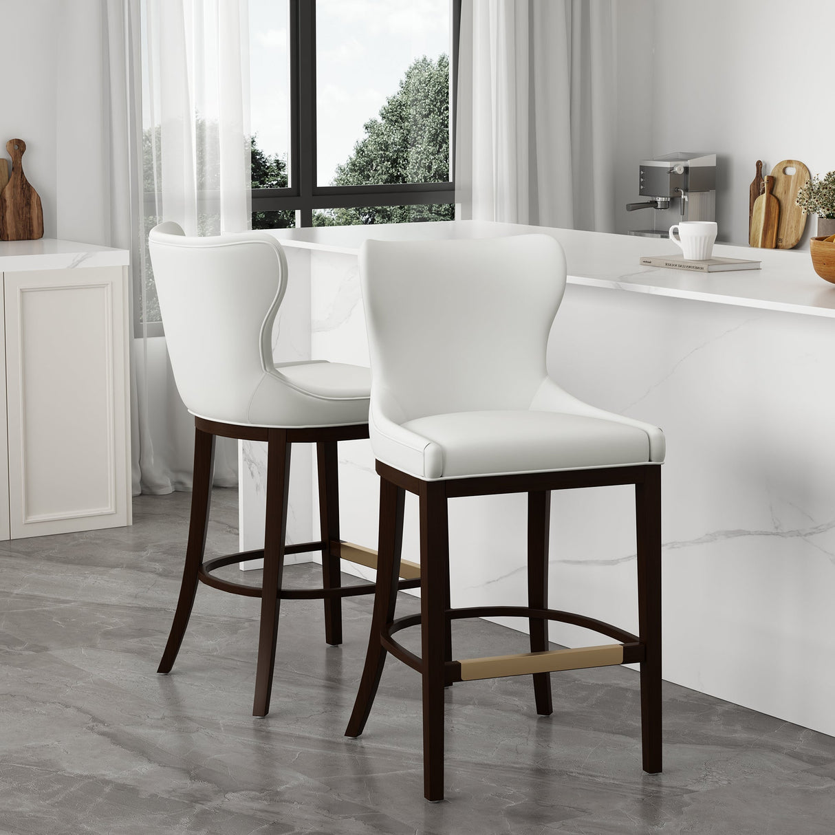 Blair Barstool in White (set of 2) by Manhattan Comfort at Eve Furniture