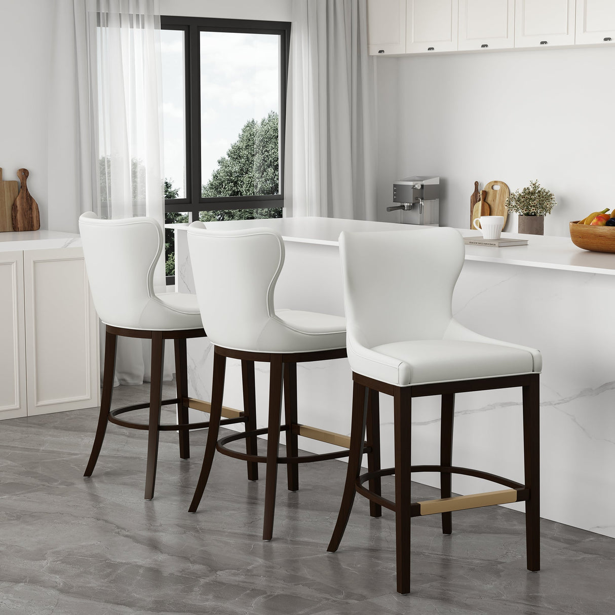 Blair Barstool in White (set of 3) by Manhattan Comfort at Eve Furniture