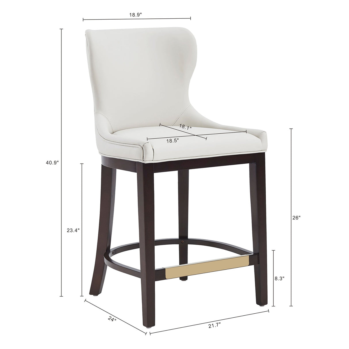 Blair Counter Stool in White (set of 3) by Manhattan Comfort at Eve Furniture