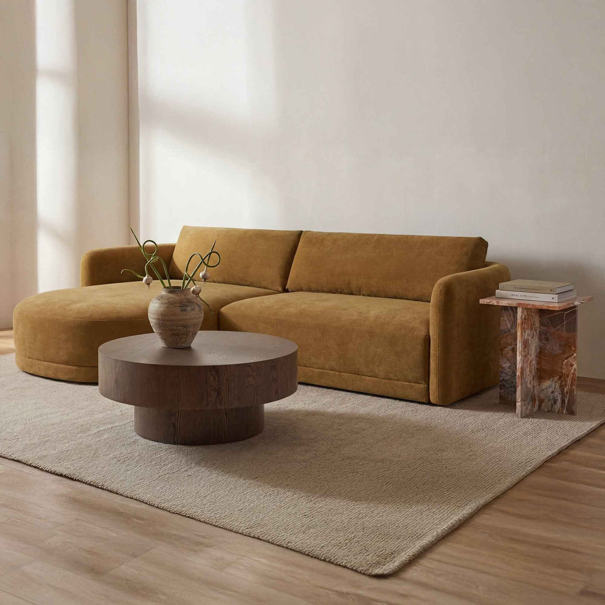 Blair Orange Levante Marble Accent Table by Moe's Home at Eve Furniture