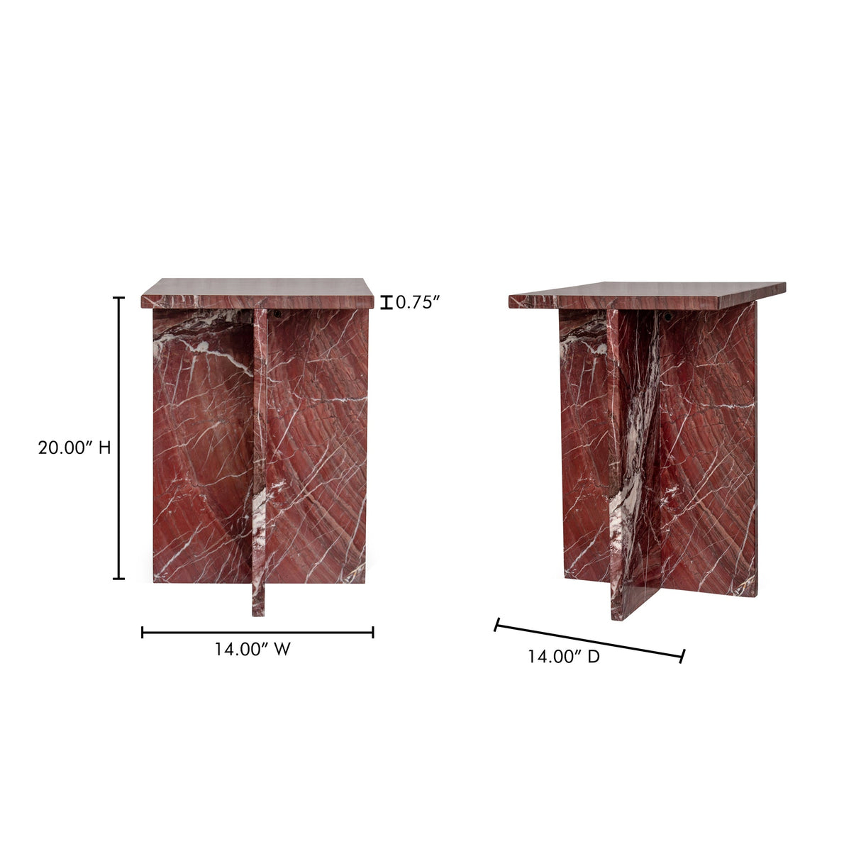Blair Rosso Levanto Marble Accent Table by Moe's Home at Eve Furniture