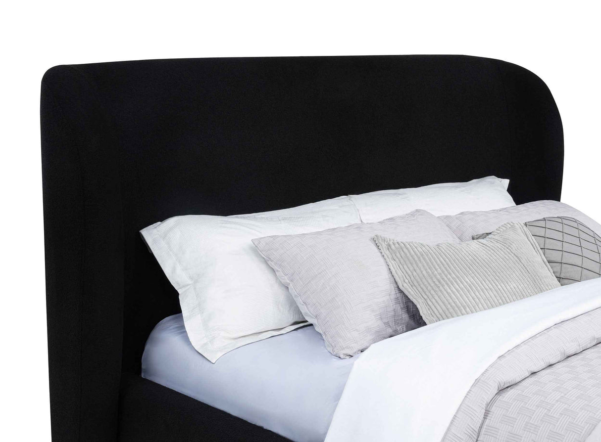 Blaire Black Upholstered Eastern King Wingback Platform Bed by Coaster at Eve Furniture