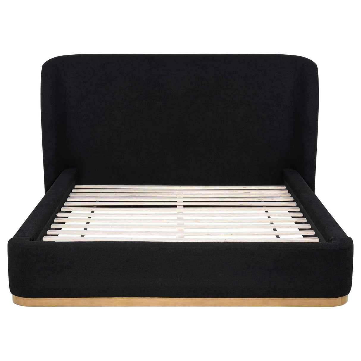 Blaire Black Upholstered Queen Wingback Platform Bed by Coaster at Eve Furniture