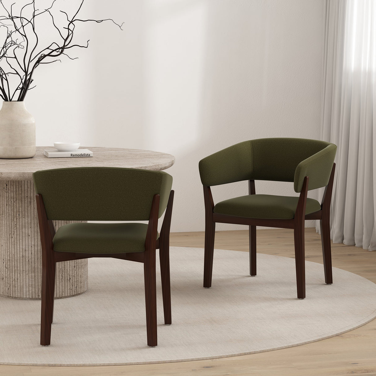 Blake Dining Armchair in Green (set of 2) by Manhattan Comfort at Eve Furniture