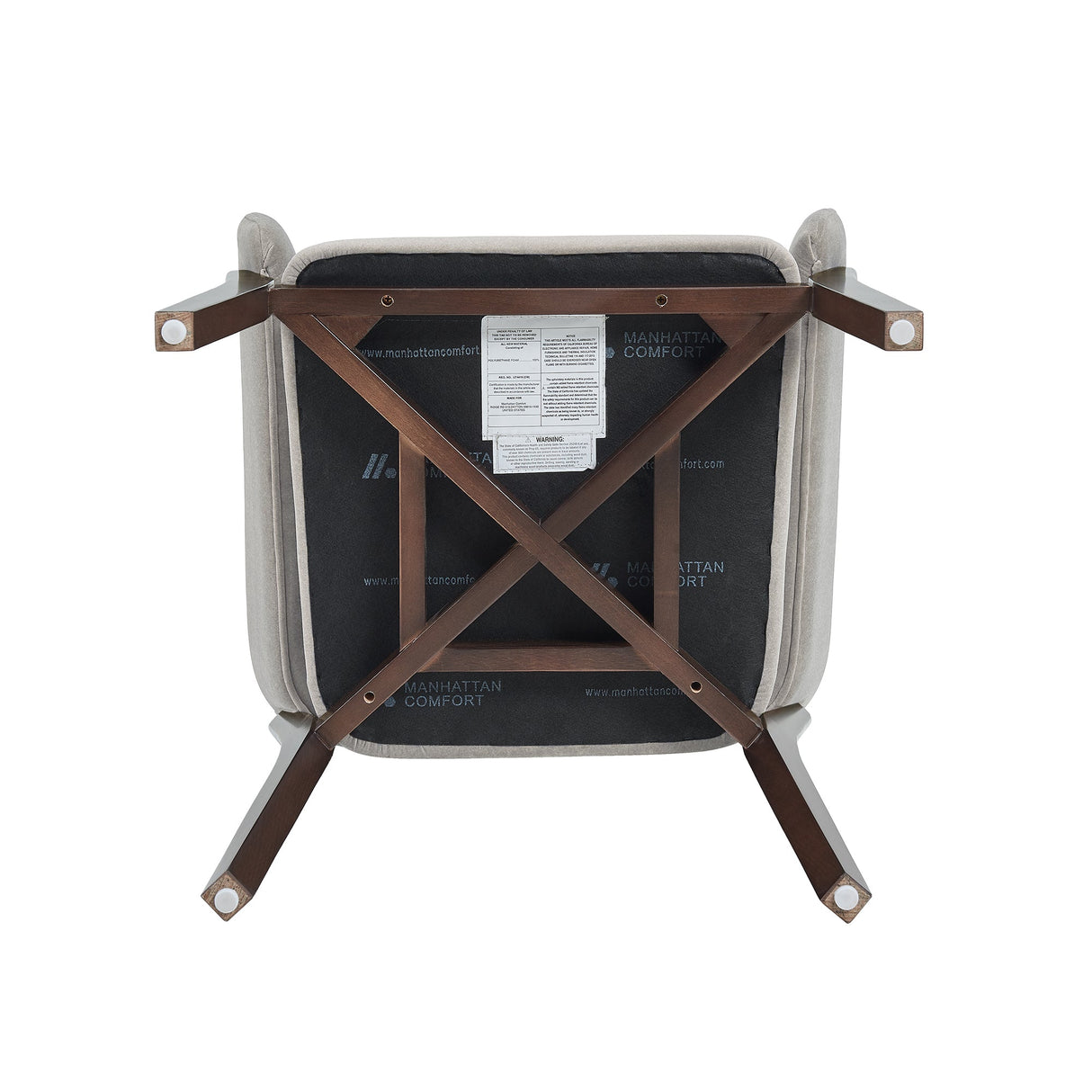 Blake Dining Armchair in Greige by Manhattan Comfort at Eve Furniture