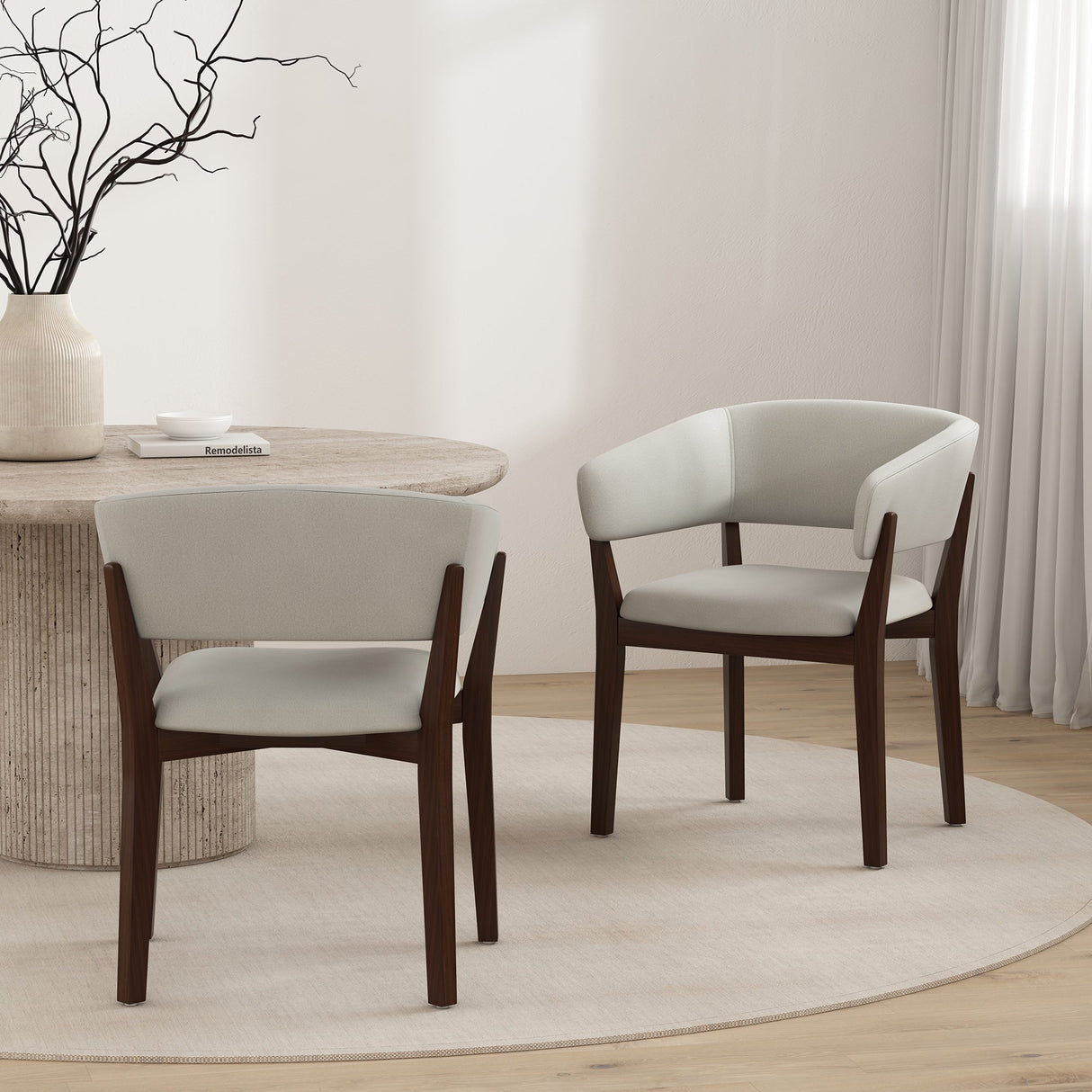 Blake Dining Armchair in Greige (set of 2) by Manhattan Comfort at Eve Furniture