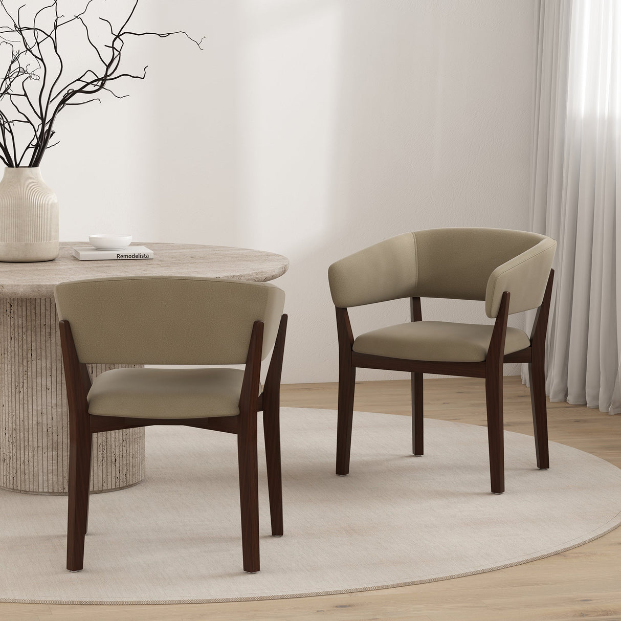 Blake Dining Armchair in Linen (set of 2) by Manhattan Comfort at Eve Furniture