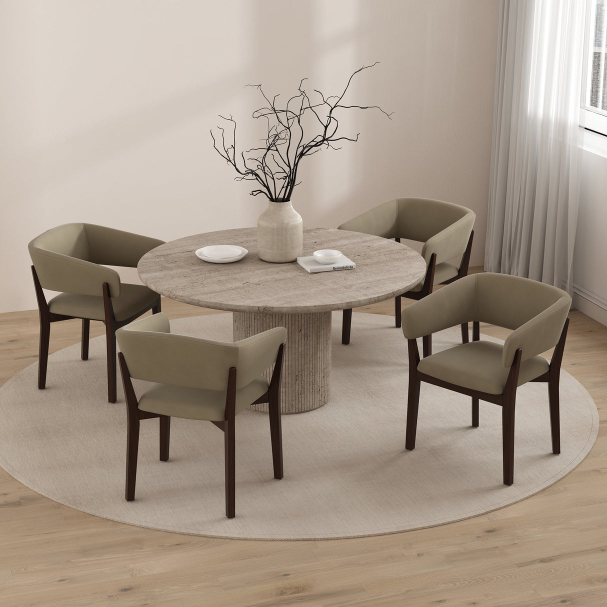 Blake Dining Armchair in Linen (set of 4) by Manhattan Comfort at Eve Furniture