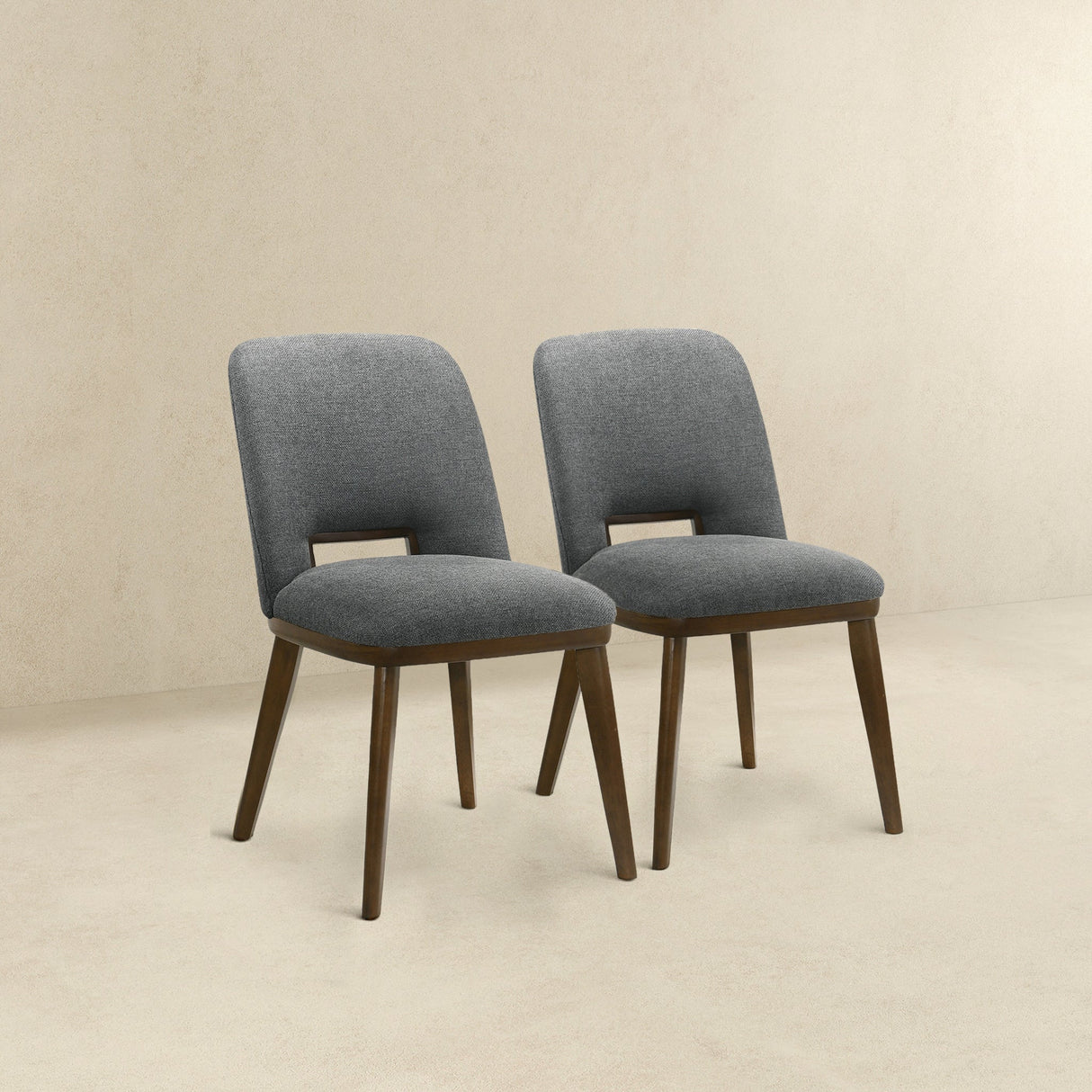Blaken Dark Grey Fabric Dining Chair (Set Of 2) by Ashcroft Furniture at Eve Furniture