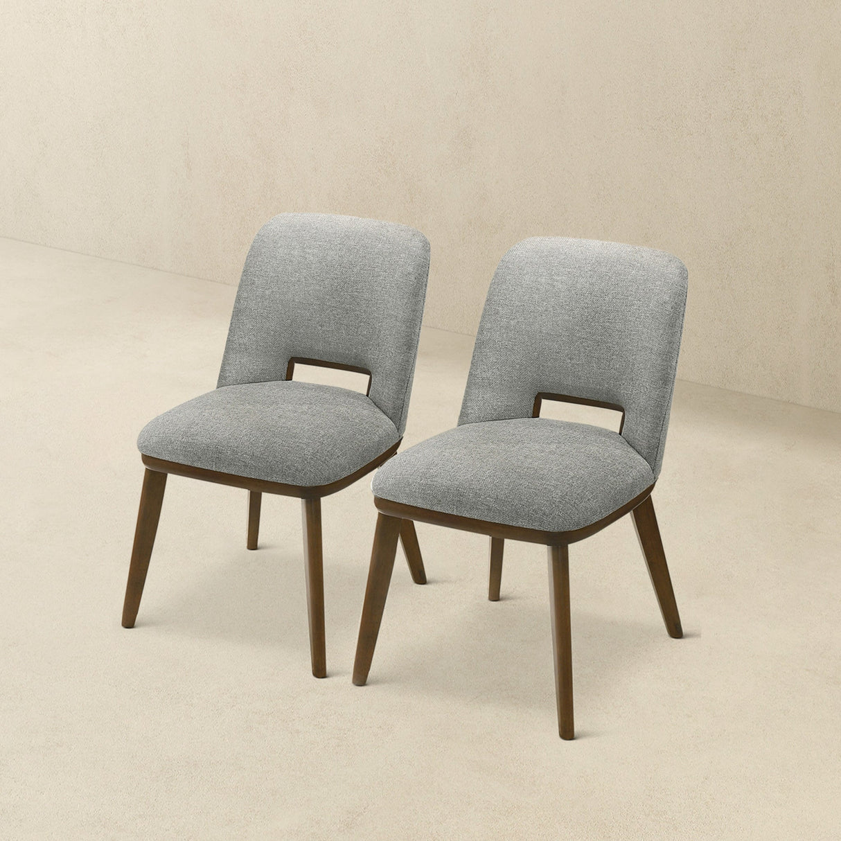 Blaken Light Grey Fabric Dining Chair (Set Of 2) by Ashcroft Furniture at Eve Furniture