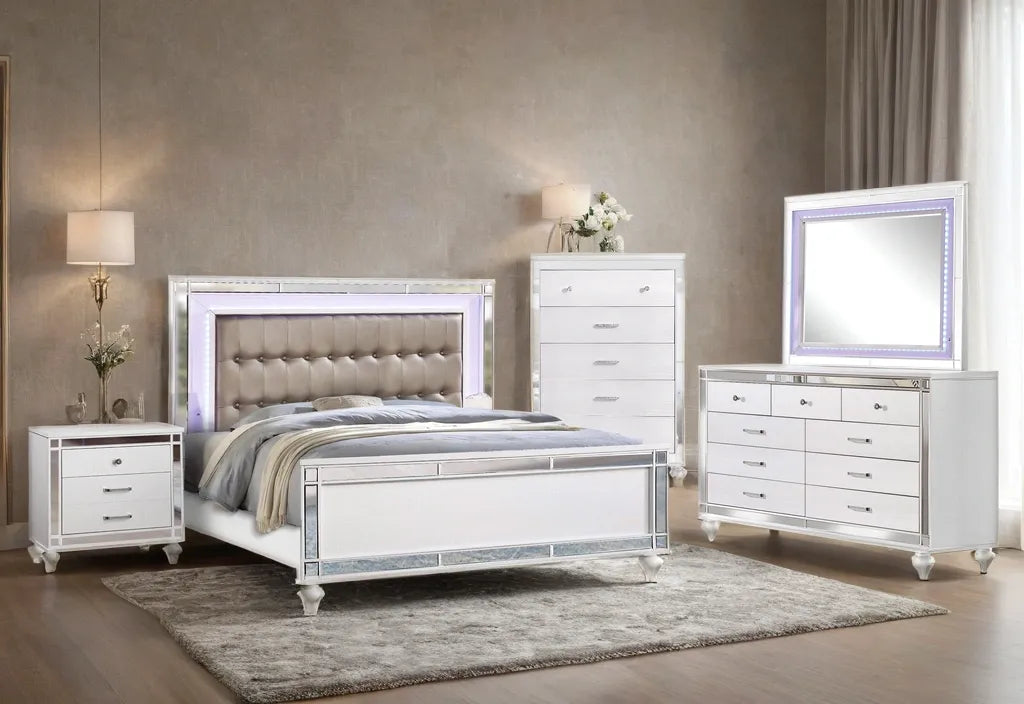 Blanca White 4-piece King Bedroom Set by Happy Homes at Eve Furniture