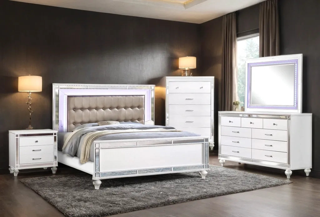Blanca White 4-piece King Bedroom Set by Happy Homes at Eve Furniture
