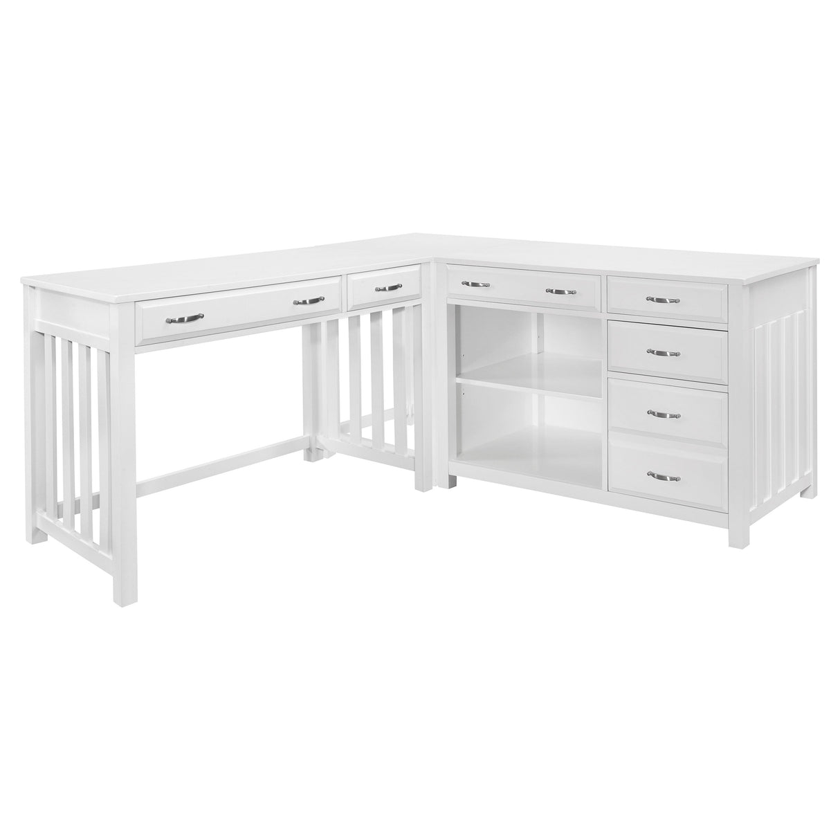 Blanche White 3-Piece Corner Desk