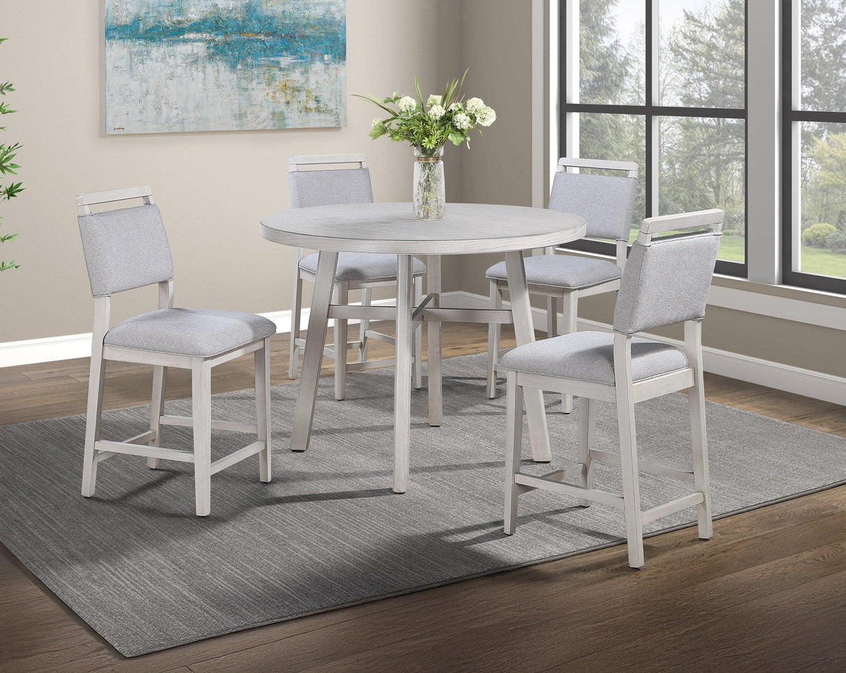 Blanche Gray Round Counter Height Dining Set by Crown Mark at Eve Furniture