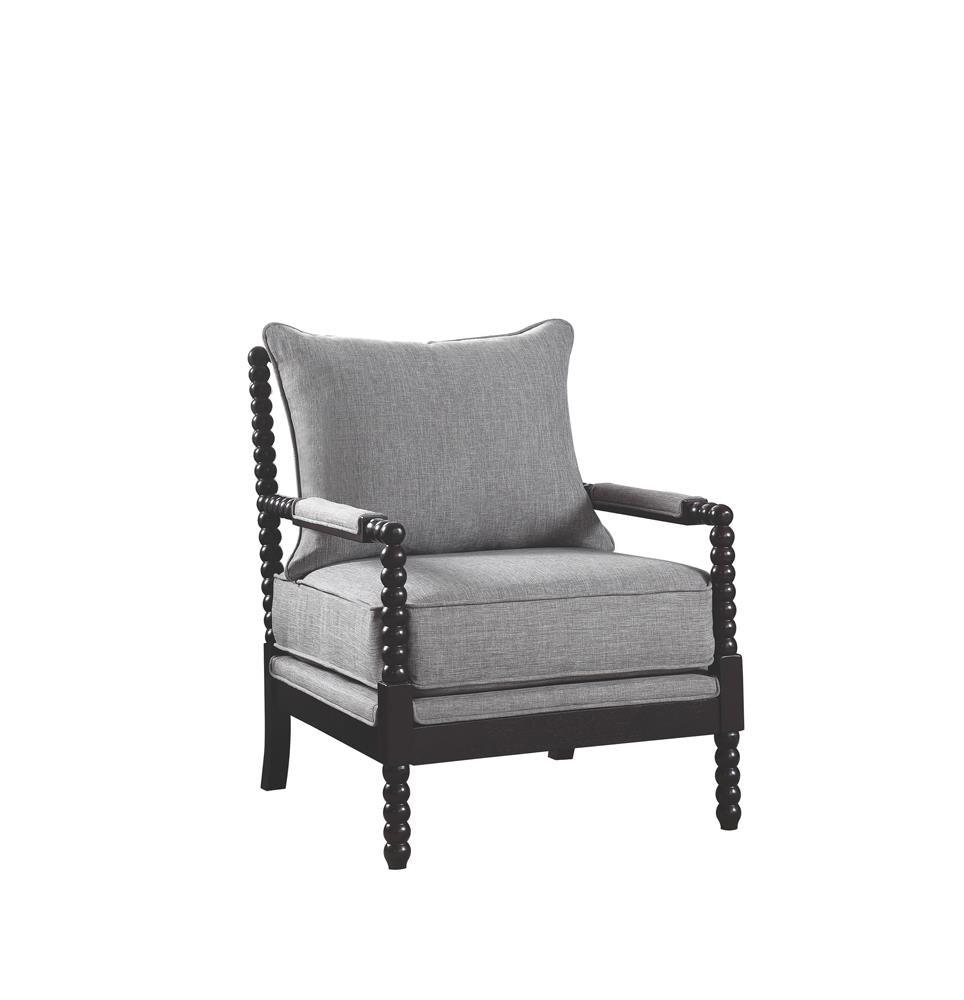 Blanchett Gray/Black Cushion Back Accent Chair by Coaster at Eve Furniture