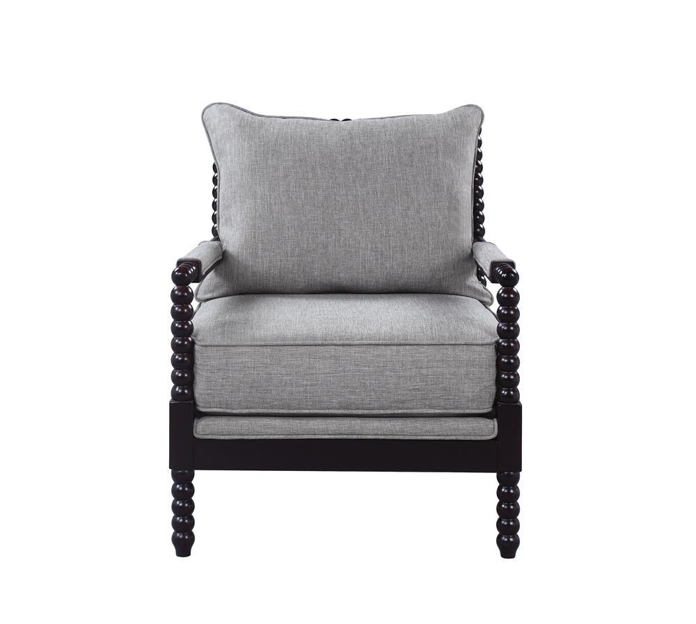 Blanchett Gray/Black Cushion Back Accent Chair by Coaster at Eve Furniture
