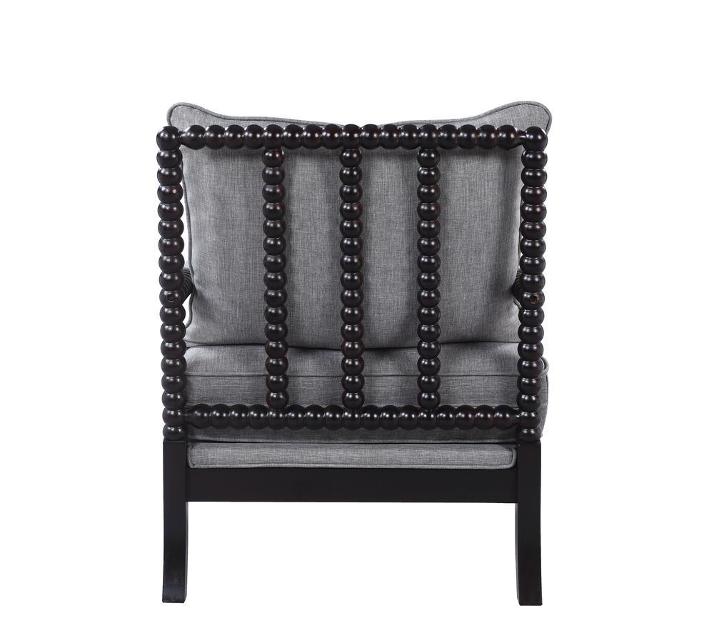 Blanchett Gray/Black Cushion Back Accent Chair by Coaster at Eve Furniture